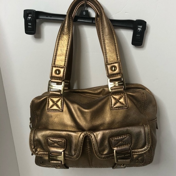 Michael Michael Kors sunburst gold/brass satchel - Picture 2 of 11